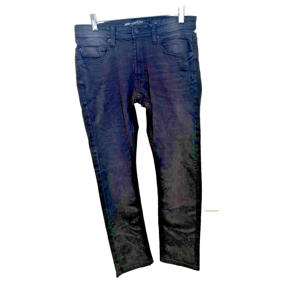 NEWKenneth Cole New York Jeans Mens 30x30 Black Wash Slim Fit Denim Casual Pants